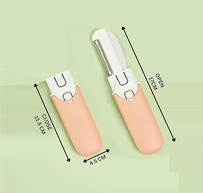 Aryamurti 1 Pc Plastic Knife 2 in 1 Stainless Steel Fruit & Vegetable Portable Knife & Peeler
