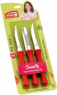 Smarty 3 Pc Stainless Steel Knife Set Premium Stainless Steel With Soft Grip Kitchen Tool Set(Red, Knife)