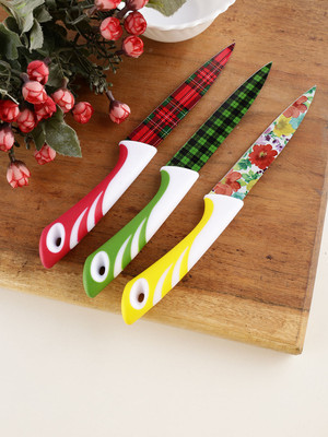 HOMFRO 3 Pc Stainless Steel Knife Set Knife Set, Printed Knife Set, Stainless Steel Knife for Kitchen Use Set of 3