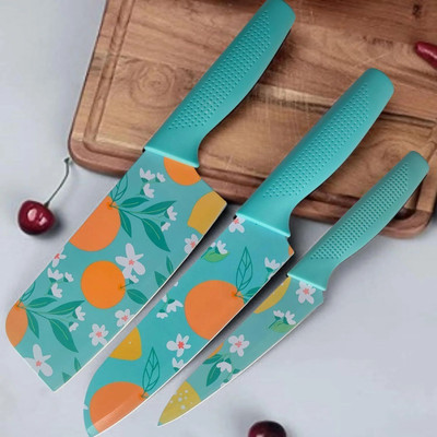 THEODORE 3 Pc Stainless Steel Knife Set High Carbon SS Ultra Sharp Butcher, Meat, Pairing, Vegetable for Kitchen....