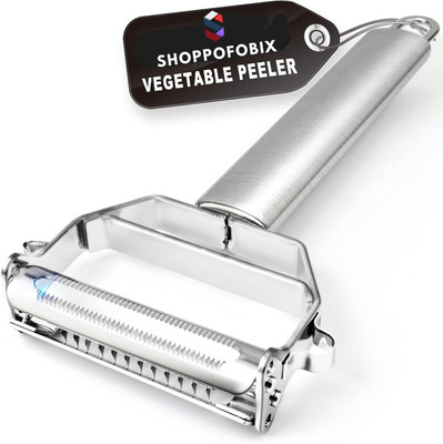 SHOPPOFOBIX Multipurpose Rapid Vegetable Scrapper Y Shaped Peeler Y Shaped Peeler Straight Peeler(Silver)