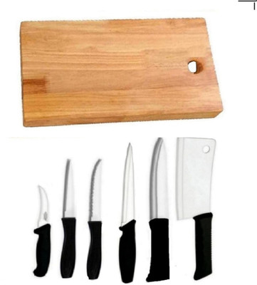 JD ENTERPRISE 7 Pc Stainless Steel, Wood Knife Set Stainless Steel Knife Set for kitchen knife set and chopping board