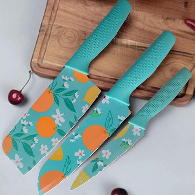 THEODORE 3 Pc Stainless Steel Knife Set High Carbon SS Ultra Sharp Butcher, Meat, Pairing, Vegetable for Kitchen....