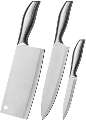 HomeAra 3 Pc Stainless Steel Knife Set Classic Razor-Sharp Professional Chef Knife Set for Kitchen
