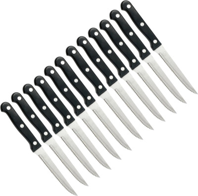 Kneefcy 12 Pc Stainless Steel Knife Set Slicing Chopping Tomato, Potato & Vegetable Daily Use Plastic Handle