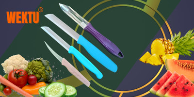 WEKTU 4 Pc Stainless Steel Knife Set Kitchen Knives Combo of 4PC/Multipurpose Use Knives/Stainless Steel/4PC/38