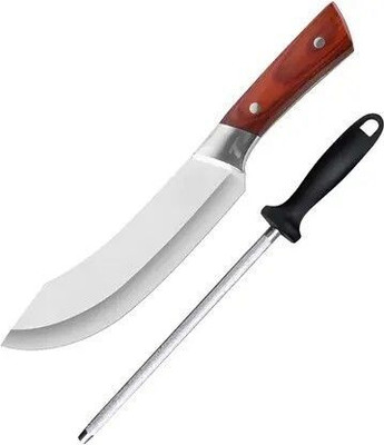 kitchenwiz 2 Pc Stainless Steel Knife Set knife With Sharpener Vegetable Meat Butcher Chef Chopper