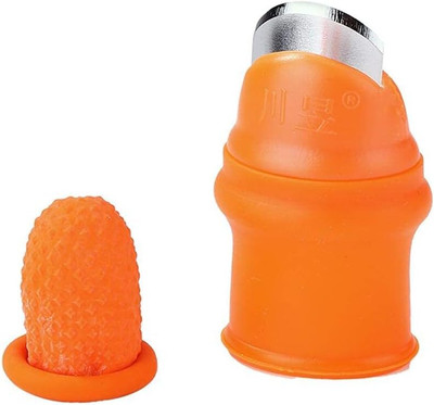 Oneness 5 Pc Stainless Steel, Silicone Knife Silicone Thumb Knife with 5 Finger Cots Tools,Fruit Plant Vegetable Picking