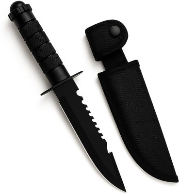 Hupla 1 Pc Stainless Steel Knife Multipurpose Stainless Steel Kitchen Knife with Protective Sheath (Black)