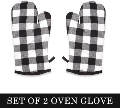Sai Black Cotton Kitchen Linen Set(Pack of 2)