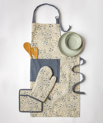 Pixel Home Blue Cotton Kitchen Linen Set(Pack of 1)