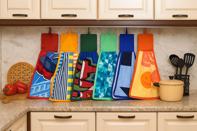 Anupreksha Multicolor Cotton Kitchen Linen Set(Pack of 4)