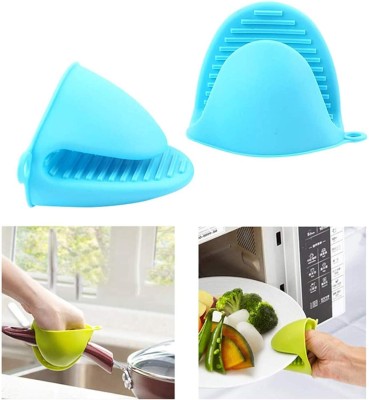 wed Silicone Pot Holder Heat Resistant 2pc Kitchen Tool Set(Blue, Glove)