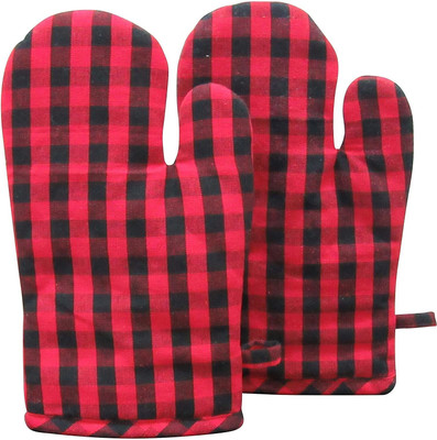 Pixel Home Red Cotton Kitchen Linen Set(Pack of 2)