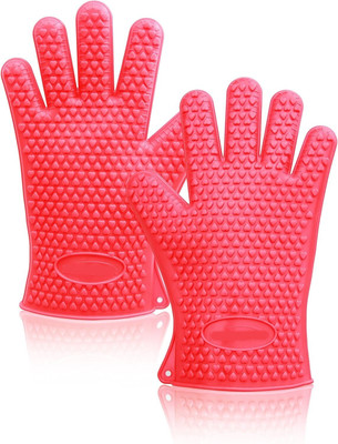 Dhvyant Mart Red Silicon Kitchen Linen Set(Pack of 2)