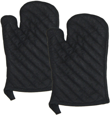 Handloomwala Black Cotton Kitchen Linen Set(Pack of 4)