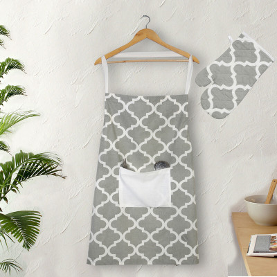 Go Texstylers Grey Cotton Kitchen Linen Set(Pack of 2)