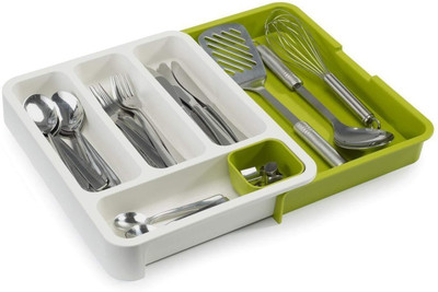 Brijvila Expandable Cutlery Tray Plastic Drawer Holder For Modular Kitchen-Utensils Disposable Plastic Cutlery Set(Pack of 1)