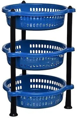 S S Enterprises Fruits/Vegetables Kitchen Rack Plastic 3 Tier Fruits/Vegetables Multipurpose Basket Stand Kitchen Rack