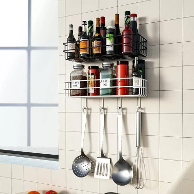 FORCASA Cutlery Kitchen Rack Steel Storage Organizer(Pack of 2) for Kitchen Rectangular Wall Mounted Space Saving