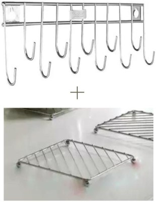 KITCHEN KART Utensil Kitchen Rack Steel Kitchen Kart Cutlery Hanger & Cooker/Hot Pot Stand