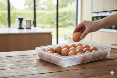 MAXTID Plate Kitchen Rack Plastic 24 Grid Egg Storage Box Single Layer for Refrigerator Useful for Poultry