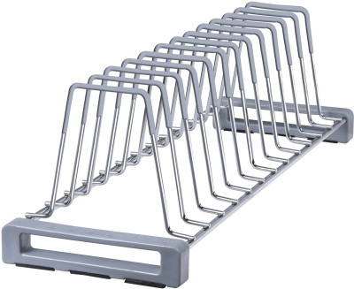 Plantex Plate Kitchen Rack Steel Deluxe Stainless Steel Plate Rack/Dish Rack/Thali Stand/Dish Stand/Utensil Rack (Chrome)
