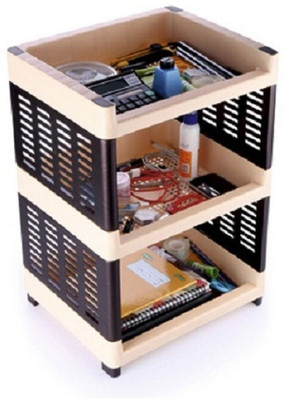 AK HUB Utensil Kitchen Rack Plastic Multipurpose Use 3 Compartments Plastic Rack for Office, Kitchen and General Use