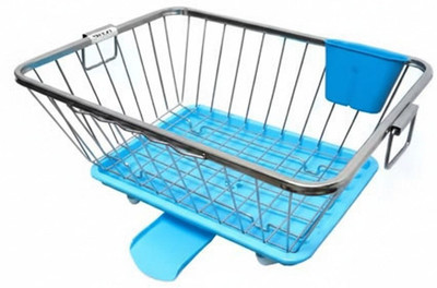 SHUBHAM ENTERPRISE Dish Drainer Kitchen Rack Steel Bartan Stand with drainer (Blue)