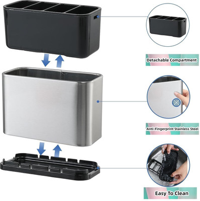 Calldrishe Empty Cutlery Holder Case(Silver  Holds 10 Pieces)