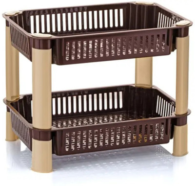 Eshop Fruits/Vegetables Kitchen Rack Plastic Kitchen Rectangle 3 Layer Plastic Folding Rack Storage Onion Potato Sabji, Fruit