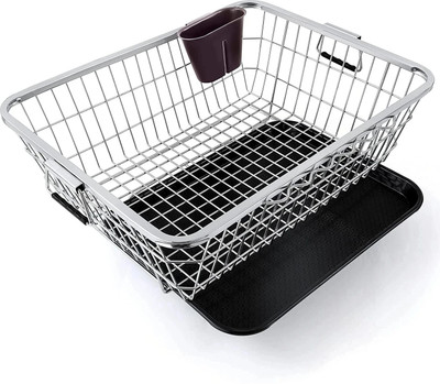 Zeekty Dish Drainer Kitchen Rack Steel Stainless Steel Dish Drainer Basket for Kitchen Utensils