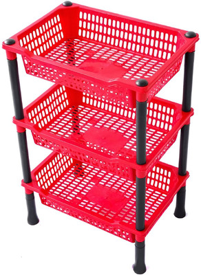 DM PLUS Multi-Purpose Plastic Storage Organizer 3-Layer Rack Kitchen & Office Plastic Kitchen Trolley(DIY(Do-It-Yourself))