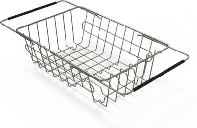 Carysil Dish Drainer Kitchen Rack Steel 304-Grade Stainless Steel Rust-Resistant, Flexible Kitchen Basket