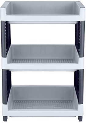 AVAIKSA Utensil Kitchen Rack Plastic Multipurpose Use 3 Layer Rack for Office, Kitchen and General Use (Grey)