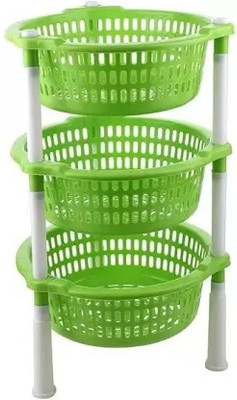 S S Enterprises Fruits/Vegetables Kitchen Rack Plastic 3 Tier Fruits/Vegetables Multipurpose Basket Stand Kitchen Rack