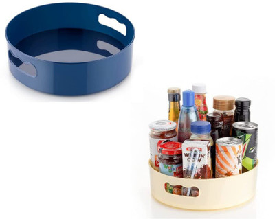 Suprita Empty Cutlery Holder Case(lazy susan rotating trey space organiser  Holds 15 Pieces)