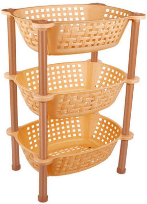 YAKAAWA Fruits/Vegetables Kitchen Rack Plastic Multipurpose Plastic Storage Rack Organiser - 3 pcs