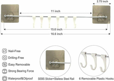 Zenith art stick.924 Hook Rail 6(Pack of 1)