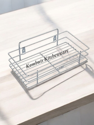 Kombuis Kitchenware Containers Kitchen Rack Steel Stainless Steel Multipurpose Wall Mount Single Layer Rack Kitchen Rack