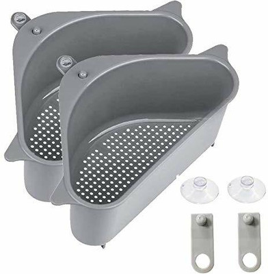 RAIYARAJ Sink Basket Strainer Multi-Functional Kitchen Triangle Drain Sink Storage Rack Strainer(Multicolor Pack of 2)