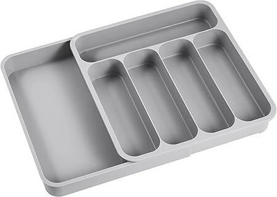divinezon Empty Cutlery Holder Case(Grey  Holds 48 Pieces)
