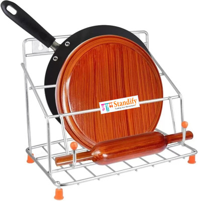 Standify Chakla/Belan Kitchen Rack Steel NEW-Chakla Belan Tawa Chimta Stand 4 in 1