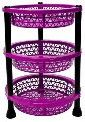 UNITYSALES Fruits/Vegetables Kitchen Rack Plastic 3 Layer Plastic Kitchen trolley Rack Fruits/Vegetables Kitchen Rack {Multicolor}