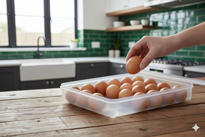 MAXTID Plastic 24 Grid Stackable Egg Storage Box Storage Basket(Pack of 1)