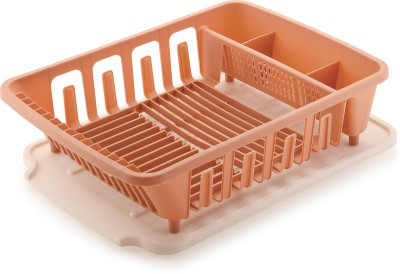 Nabhya Dish Drainer Kitchen Rack Plastic 4 In1 Plastic Kitchen Sink Dish Drainer Rack with Tray,Dish Rack,Glass Organizer