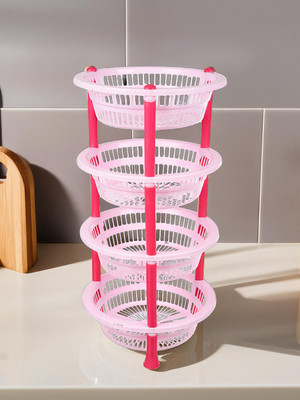 HOMESTIC Fruits/Vegetables Kitchen Rack Plastic 2 Piece Dish Rack/Dish Drainer with Tray
