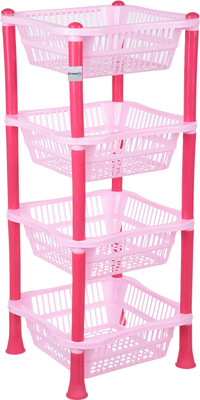 HOMESTIC Fruits/Vegetables Kitchen Rack Plastic 1 Piece 4 Layer Storage Basket