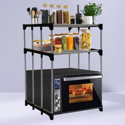 URBAN CHOICE Utensil Kitchen Rack Carbon Steel Multi Functional MicroWave Kitchen Rack