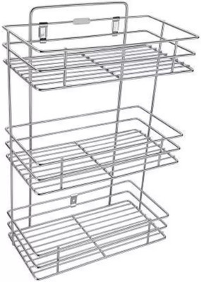 Somkala Containers Kitchen Rack Steel presents a Multipurpose Storage Wall Mounted Kitchen Rack Steel Bathroom Shelves